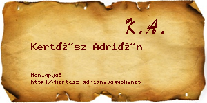 Kertész Adrián névjegykártya